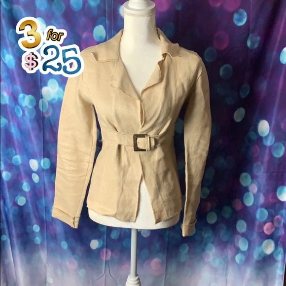 haute Jackets & Blazers - Haute belted raw linen jacket